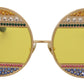 Dolce & Gabbana Crystal Embellished Oval Sunglasses