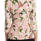 Dolce & Gabbana Pastel Pink Lily Print Fitted Blouse