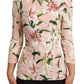 Dolce & Gabbana Pastel Pink Lily Print Fitted Blouse