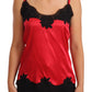 Dolce & Gabbana Silk Blend Lace-Trim Camisole in Red & Black