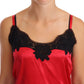 Dolce & Gabbana Silk Blend Lace-Trim Camisole in Red & Black