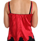 Dolce & Gabbana Silk Blend Lace-Trim Camisole in Red & Black