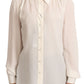 Dolce & Gabbana Elegant Silk Top in Off White