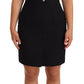 Dolce & Gabbana Elegant Black Sheath Mini Dress with Crystal Buttons