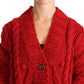 Dolce & Gabbana Ravishing Red Virgin Wool Cardigan