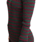 Dolce & Gabbana Elegant Maroon and Green Striped Crewneck Sweater