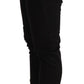 Ermanno Scervino Chic Low Waist Skinny Black Cotton Trousers