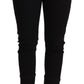 Ermanno Scervino Chic Low Waist Skinny Black Cotton Trousers