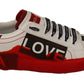 Dolce & Gabbana Asymmetrical Graphic Leather Sneakers