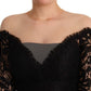 Dolce & Gabbana Elegant Black Lace Knee-Length Dress