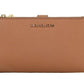 Michael Kors Jet Set Travel Luggage Leather Large Double Zip Wristlet Wallet