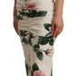 Dolce & Gabbana Elegant White Floral Sheath Dress