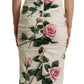 Dolce & Gabbana Elegant White Floral Sheath Dress