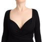 GF Ferre Elegant Black Sheath Dress with Sweetheart Neckline