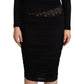 GF Ferre Elegant Black Sheath Dress with Sweetheart Neckline