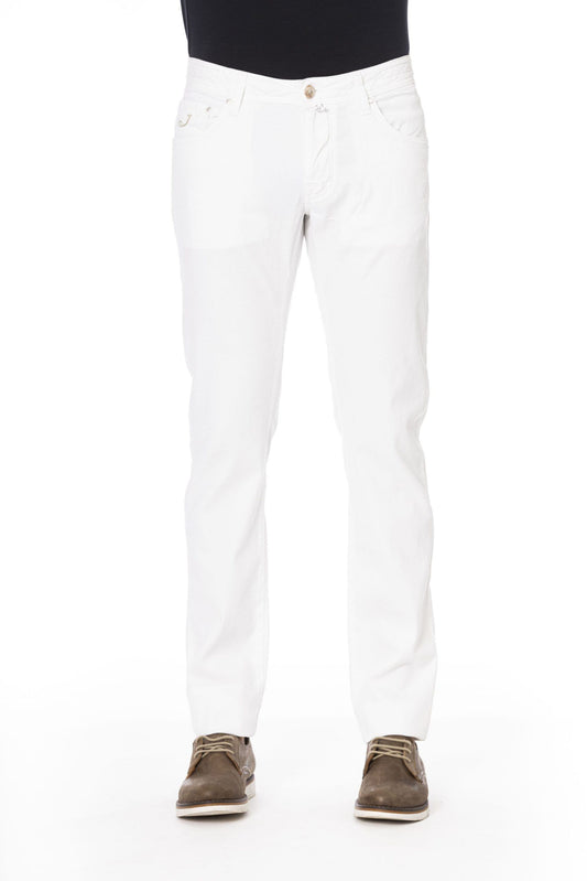 Jacob Cohen White Cotton Men Jean