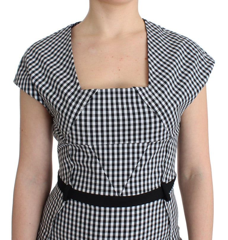 GF Ferre Chic Monochrome Sheath Dress with Belted Waistline