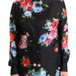 Dolce & Gabbana Elegant Floral Silk-Cotton Polo Blouse