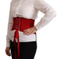 Dolce & Gabbana Elegant Red Silk Corset Belt Top