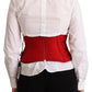 Dolce & Gabbana Elegant Red Silk Corset Belt Top