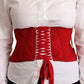 Dolce & Gabbana Elegant Red Silk Corset Belt Top