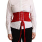 Dolce & Gabbana Elegant Red Silk Corset Belt Top