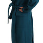 Dolce & Gabbana Elegant Blue Green Wool-Anogra Wrap Coat