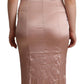 Dolce & Gabbana Elegant Pink Lace Maxi Bodycon Dress