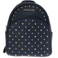 Michael Kors Elegant Leather ABBEY Backpack in Navy Blue