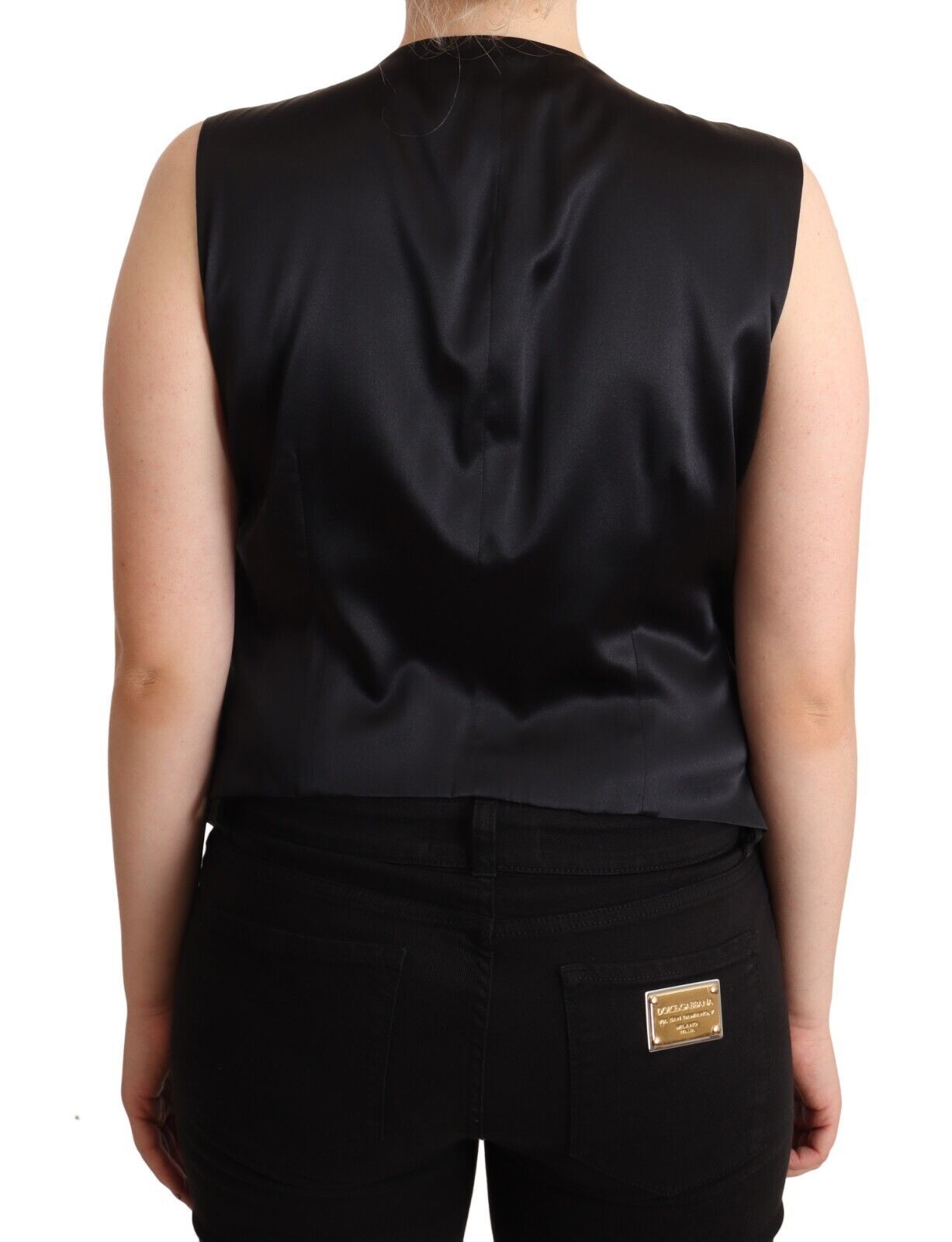 Dolce & Gabbana Chic Buttoned Black Waistcoat