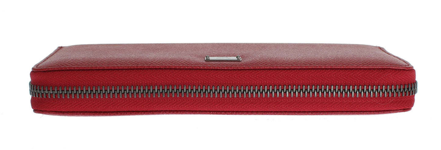 Dolce & Gabbana Elegant Red Leather Continental Wallet