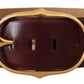 Dolce & Gabbana Elegant Brown Leather Belt with Gold Oval Buckle