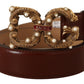 Dolce & Gabbana Elegant Pearl-Embellished Leather Amore Belt