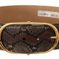 Dolce & Gabbana Elegant Brown Leather Belt with Gold Buckle