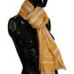 Dolce & Gabbana Elegant Striped Cotton Scarf with Logo Print