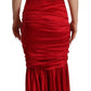 Dolce & Gabbana Elegant Red Silk Stretch Mermaid Dress