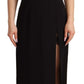 Dolce & Gabbana Elegant Black V-Neck Sheath Midi Dress