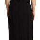 Dolce & Gabbana Elegant Black V-Neck Sheath Midi Dress