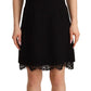 Dolce & Gabbana Elegant Lace Detail Mini Dress in Black