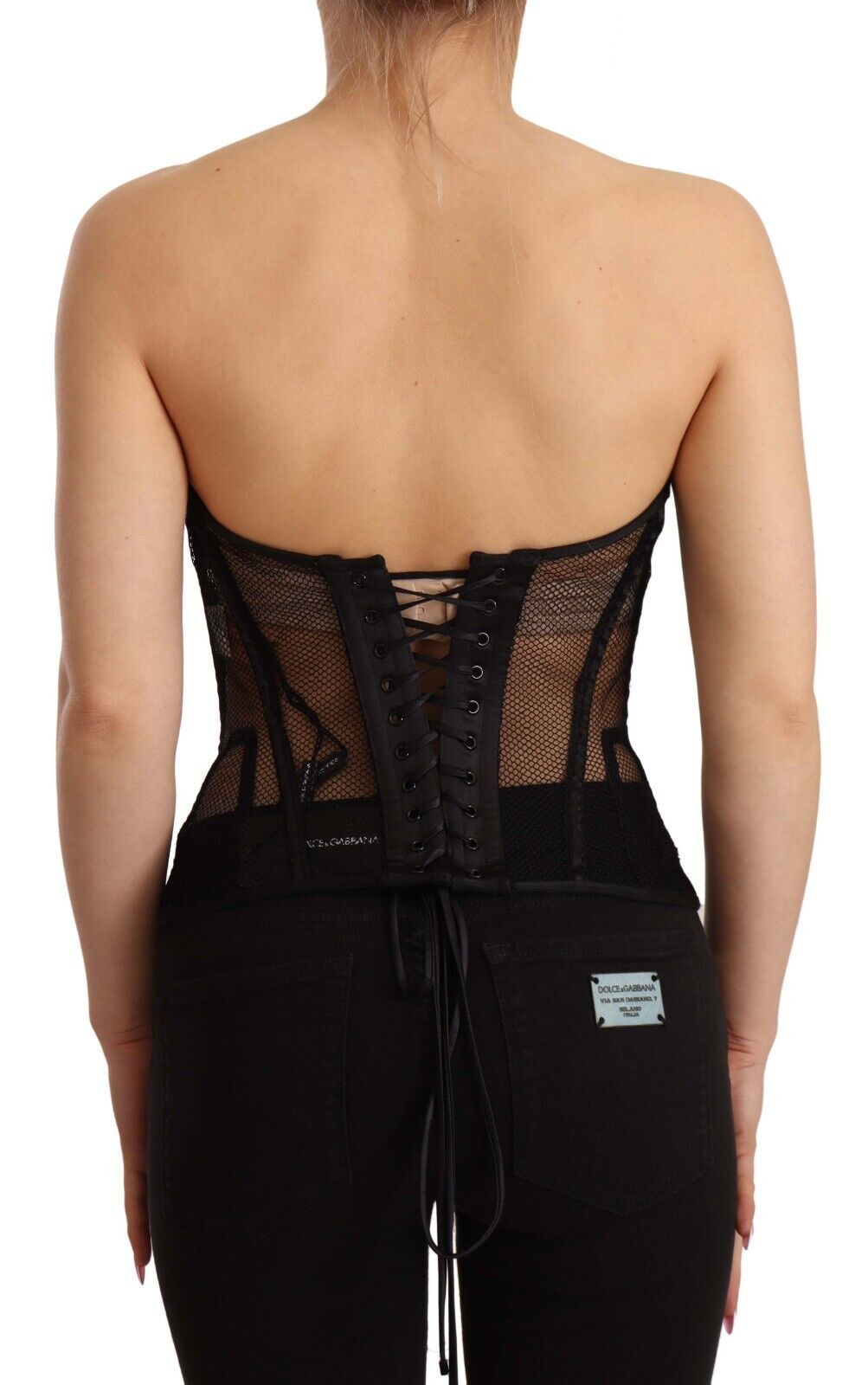 Dolce & Gabbana Elegant Black Viscose Corset Top