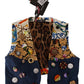 Dolce & Gabbana Multicolor Cropped Vest Top with Button Accents