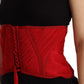 Dolce & Gabbana Elegant Red Silk Corset Belt Top