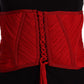 Dolce & Gabbana Elegant Red Silk Corset Belt Top