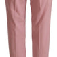 Dolce & Gabbana Elegant Pink High-Waisted Trousers