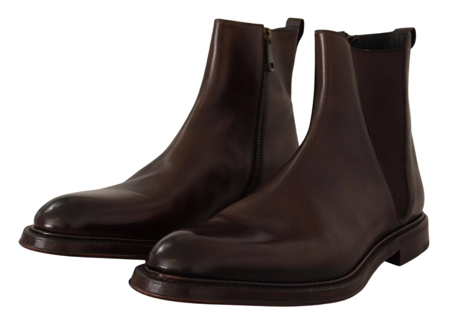 Dolce & Gabbana Elegant Brown Chelsea Formal Boots