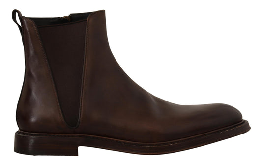 Dolce & Gabbana Elegant Brown Chelsea Formal Boots