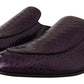 Dolce & Gabbana Purple Exotic Python Leather Slides