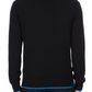 Kenzo Sleek Black Roundneck Sweater with Blue Accents