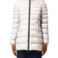 Refrigiwear Chic White Padded Down Jacket with Fur Hood