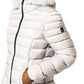 Refrigiwear Chic White Padded Down Jacket with Fur Hood